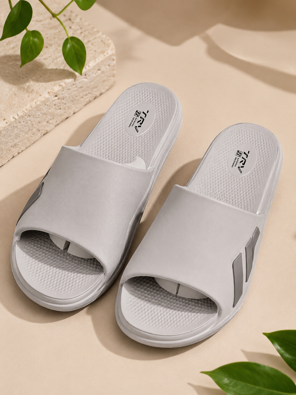 Men's Lightweight EVA Slide Slippers | Soft Cushioned Anti-Slip Casual Slides for Home, Bathroom & Outdoor Use | Grey