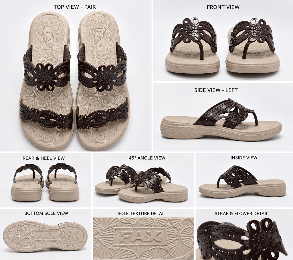 Women’s Stylish Floral Toe-Ring Sandals | Lightweight Soft Sole Casual Daily Wear Flip Flops for Women & Girls | Beige & Brown