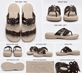 Women’s Stylish Floral Toe-Ring Sandals | Lightweight Soft Sole Casual Daily Wear Flip Flops for Women & Girls | Beige & Brown