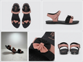 Women Stylish Black & Peach Flat Sandals | Soft Cushion Adjustable Back Strap Casual Daily Wear Flats for Girls & Women