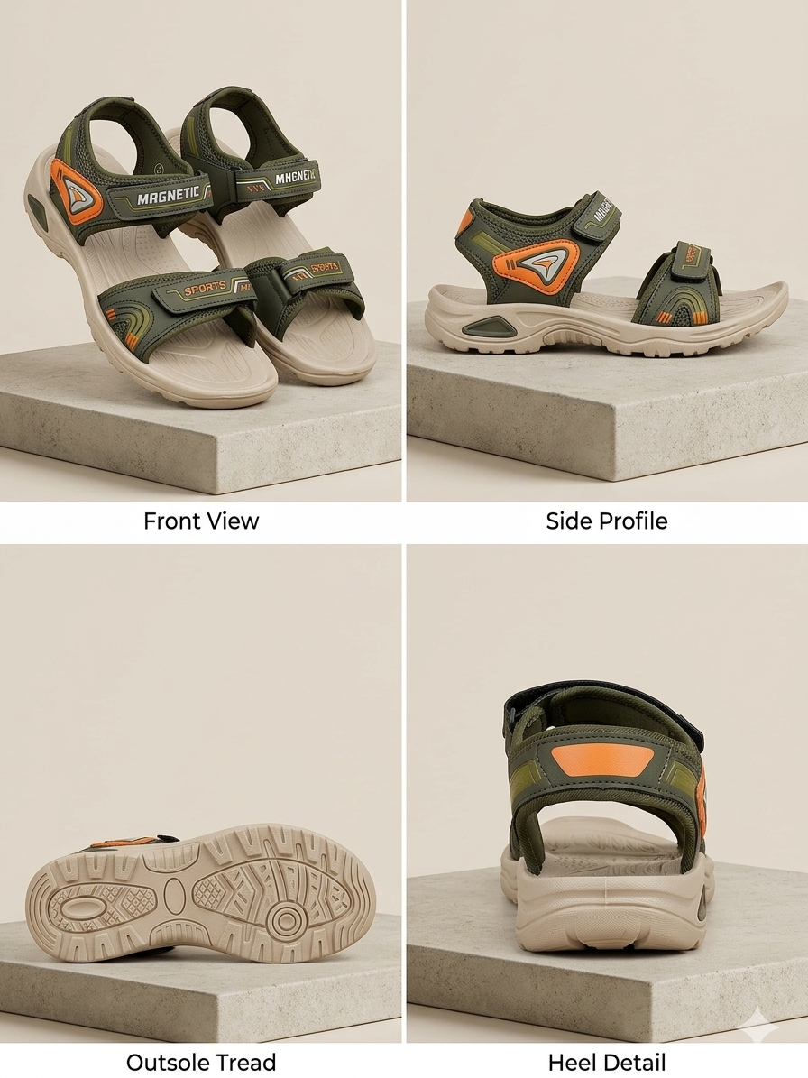 Stylish Kids Sports Sandals with Adjustable Velcro Straps – Comfortable & Lightweight Daily Wear Footwear for Boys