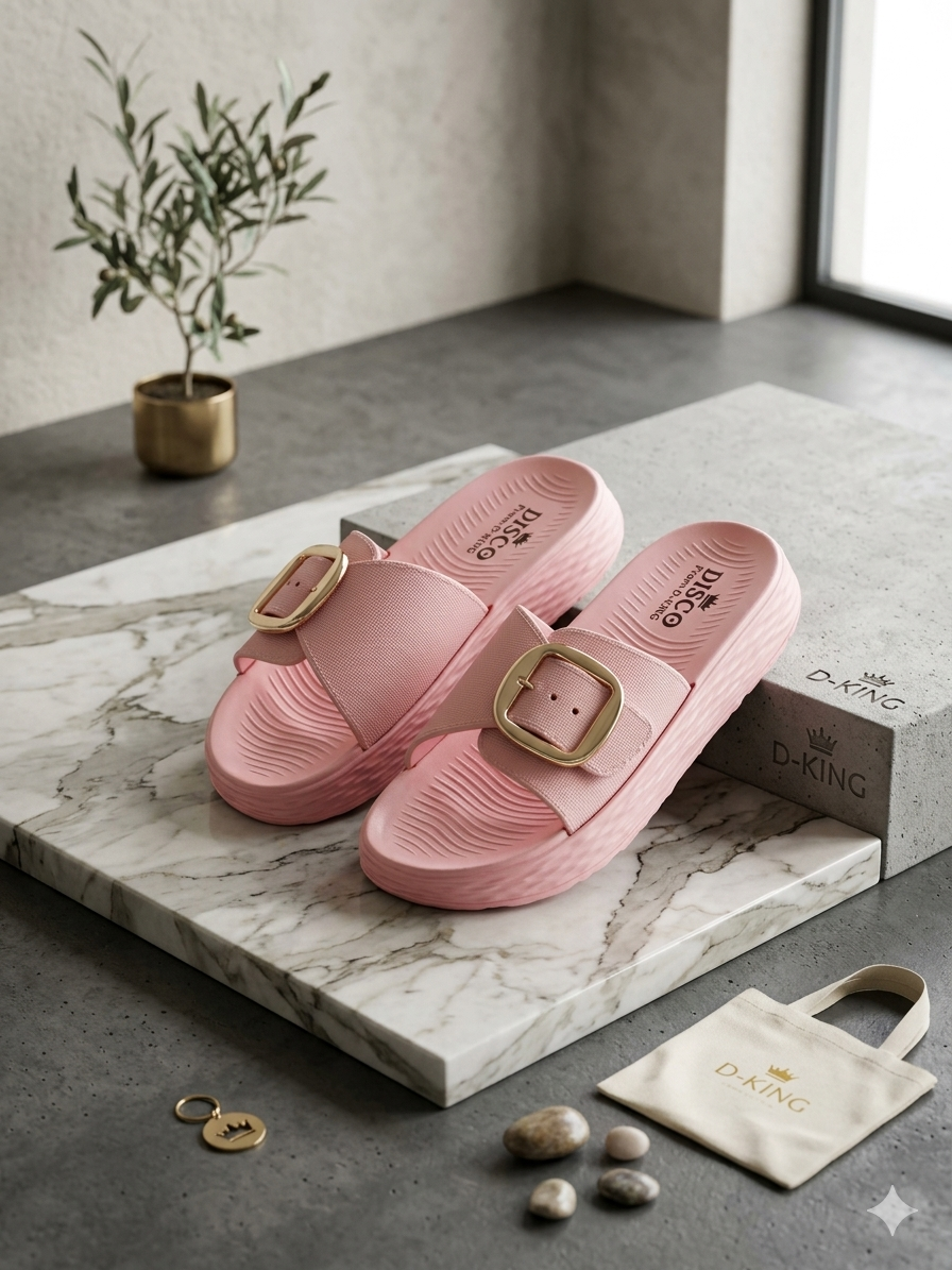 Women’s Lightweight EVA Slides | Trendy Buckle Design Anti-Skid Casual Slippers