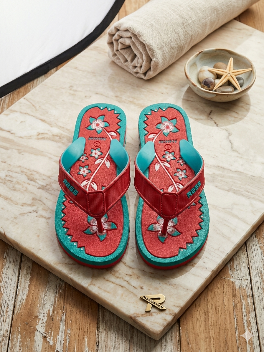 Girls Stylish Printed Flip Flops | Soft Cushioned Casual Slippers for Daily Wear