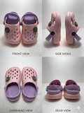 Kids Pink & Purple Clogs Sandals | Lightweight EVA Slip-On Shoes with Back Strap | Comfortable Casual Footwear for Boys & Girls
