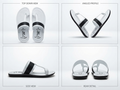 Men's White & Black Comfort Slippers | Extra Soft Cushion Flip Flops | Lightweight Anti-Skid Casual Daily Wear Sandals