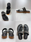 Stylish Women’s Black Soft Cushion Sandals – Elegant Floral Embellished Daily Wear Chappal