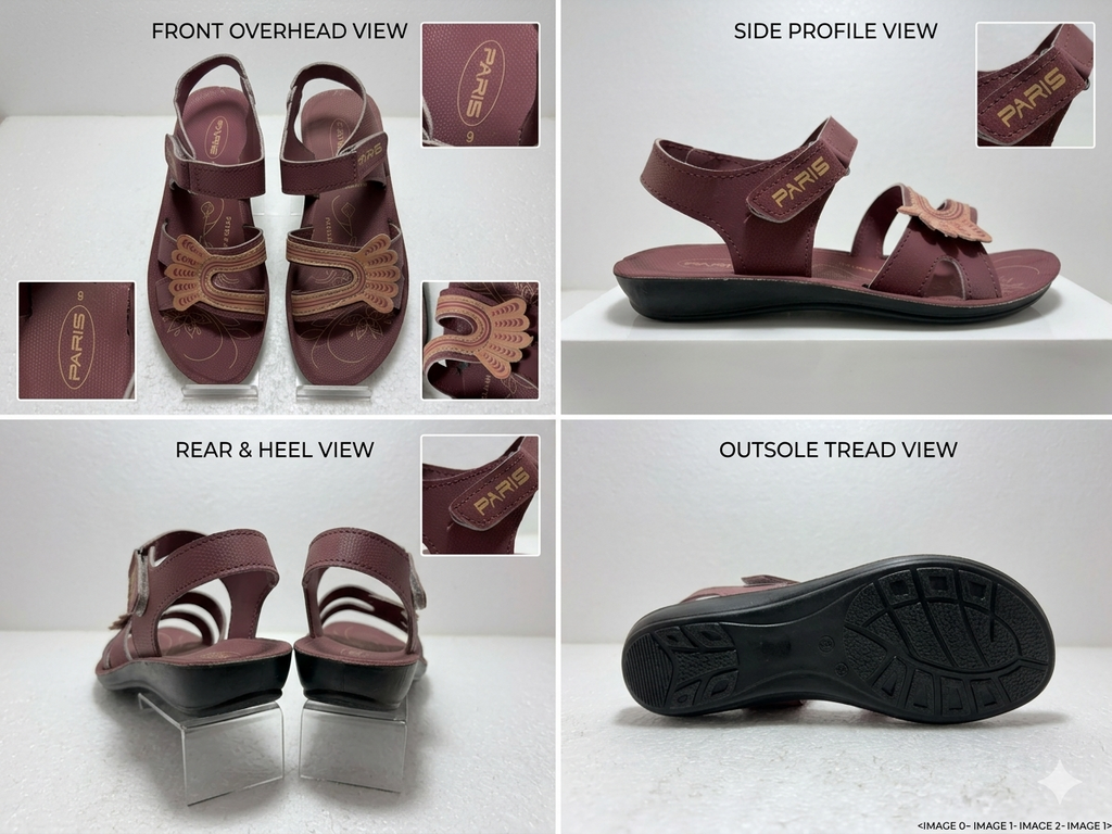 Women’s Stylish Maroon Comfort Sandals | Soft Cushioned Daily Wear Sandals with Adjustable Velcro Strap | Lightweight Anti-Skid Footwear