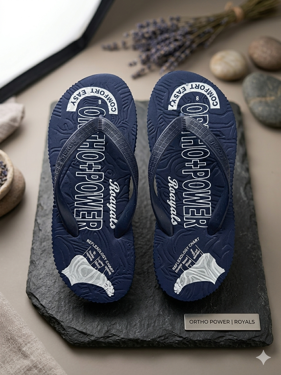 Ortho Power Royals Men's Comfort Flip Flops | Orthopedic Soft Cushion Slippers | Lightweight Daily Wear Hawaii Chappals