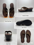 Women’s Stylish Brown Wedge Heel Flip Flops | Lightweight Comfortable Daily Wear Slippers for Women