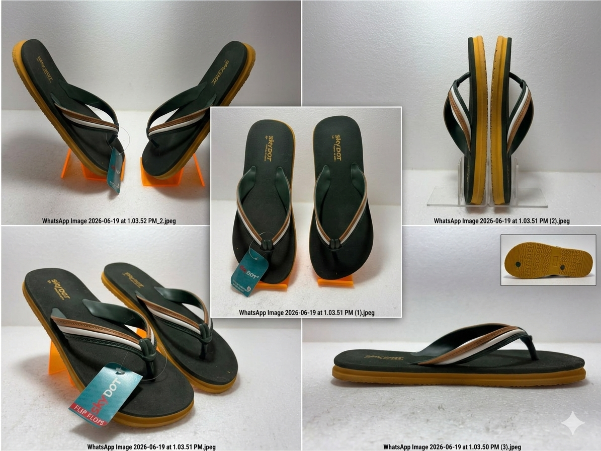 SkyDot Men's Stylish Flip Flops | Lightweight Casual Slippers for Men | Soft Comfortable Daily Wear Chappal | Anti-Slip Sole