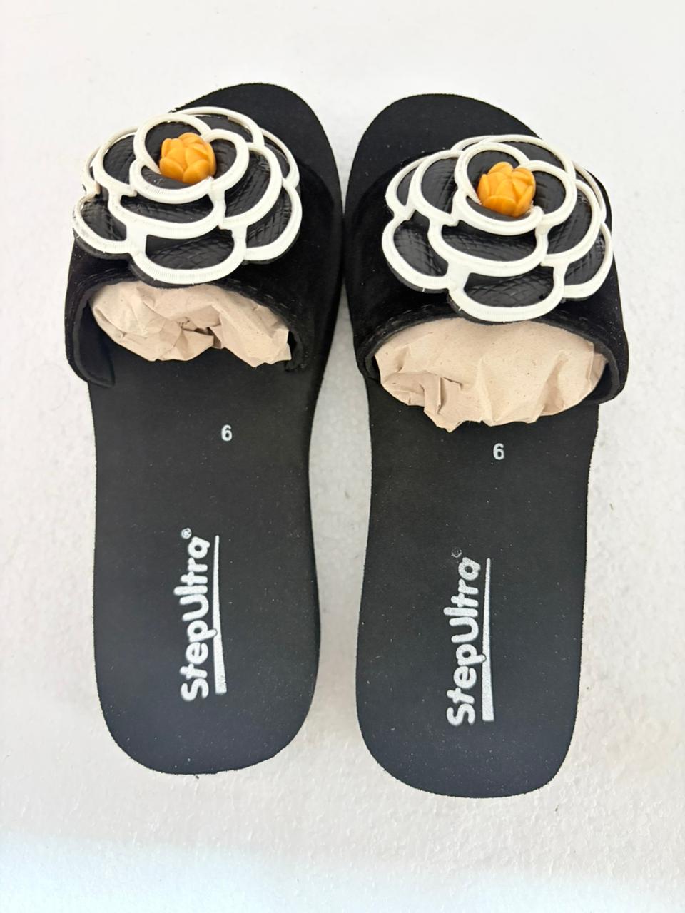 Trendy Black Floral Slip-On Flats for Women | Lightweight Casual Comfort Sliders