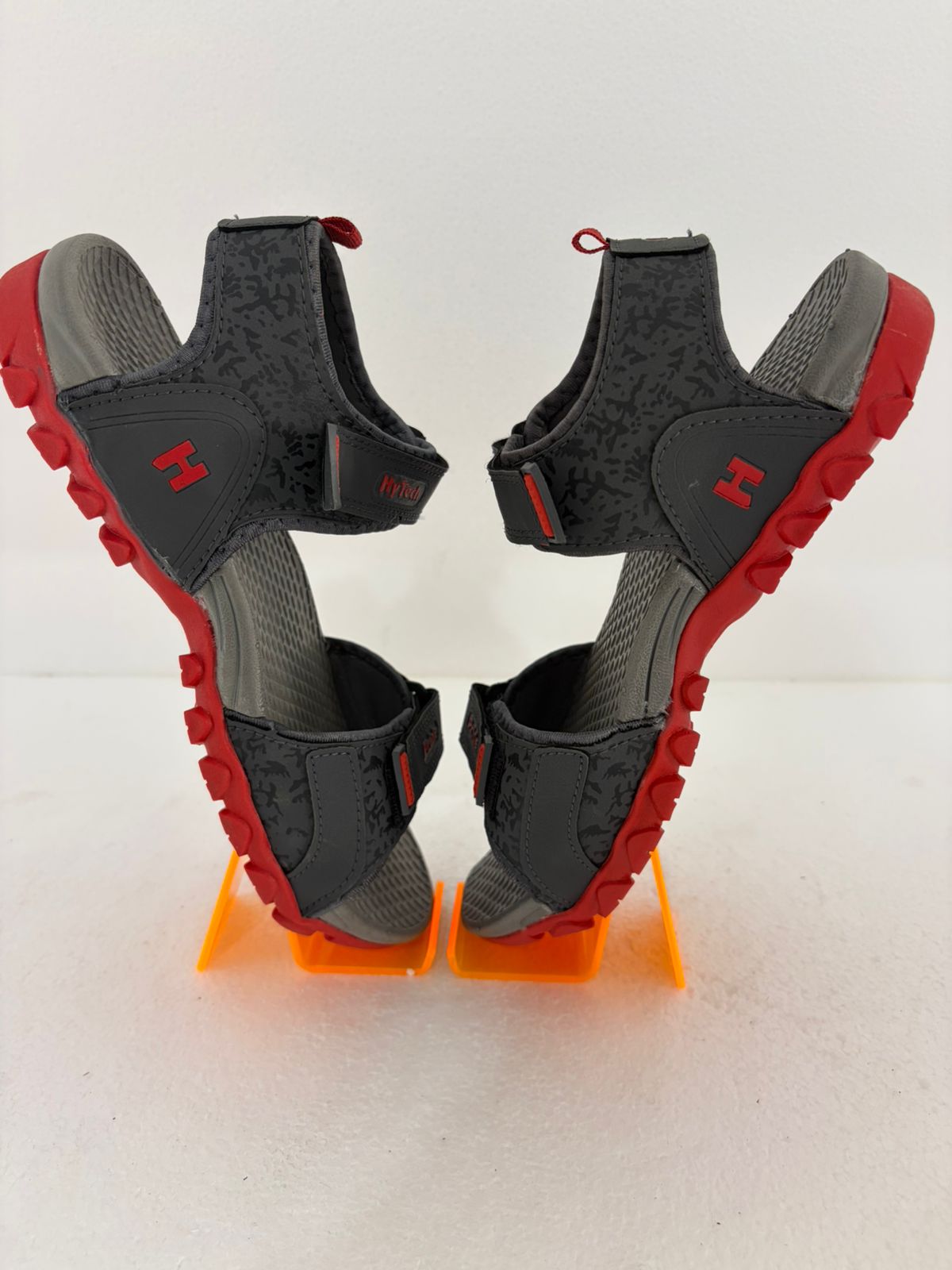 Men's Sports Sandals | Adjustable Velcro Strap Sandals for Outdoor Walking, Trekking & Daily Wear | Grey-Black