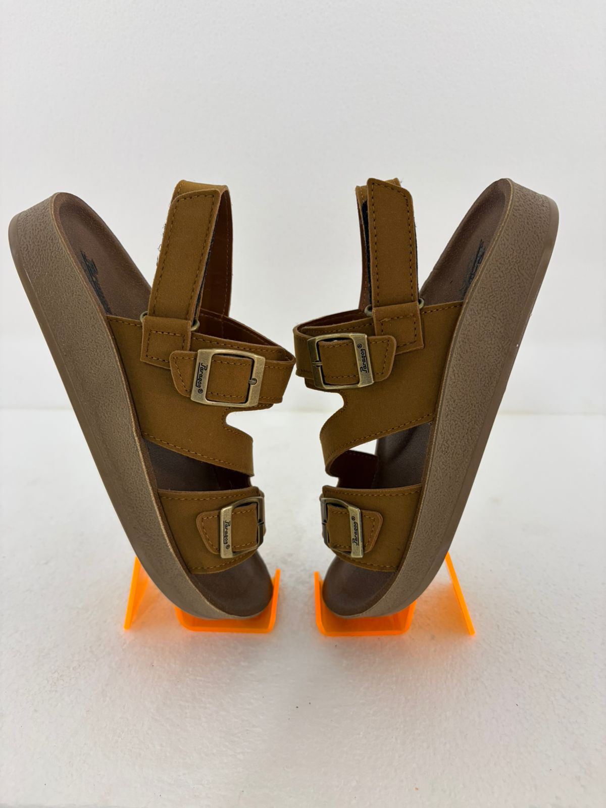 Men's Casual Cork Footbed Sandals | Adjustable Buckle Straps | Comfortable Daily Wear Slippers | Tan Brown