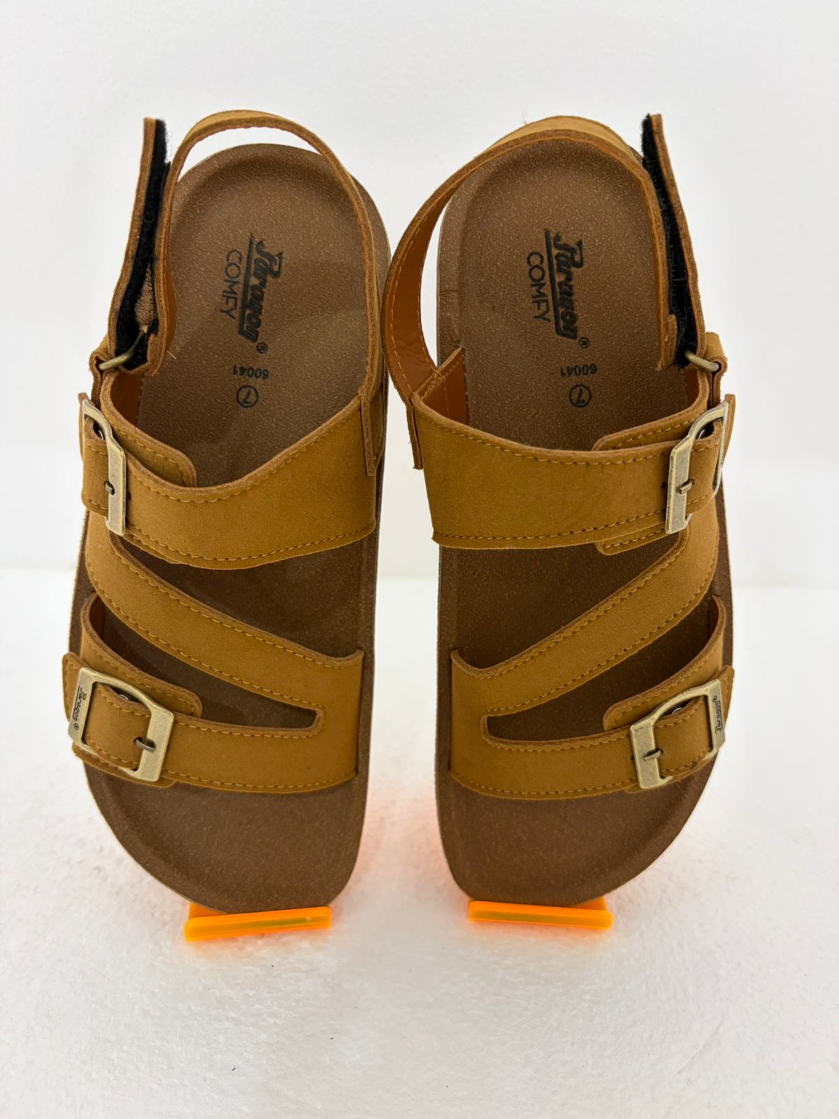 Men's Casual Cork Footbed Sandals | Adjustable Buckle Straps | Comfortable Daily Wear Slippers | Tan Brown
