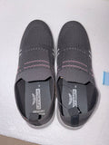 Women's Memory Foam Slip On Knit Sneakers | No Lace Grey Pink Walking Shoes | Breathable Cushioned | Daily Gym Wear