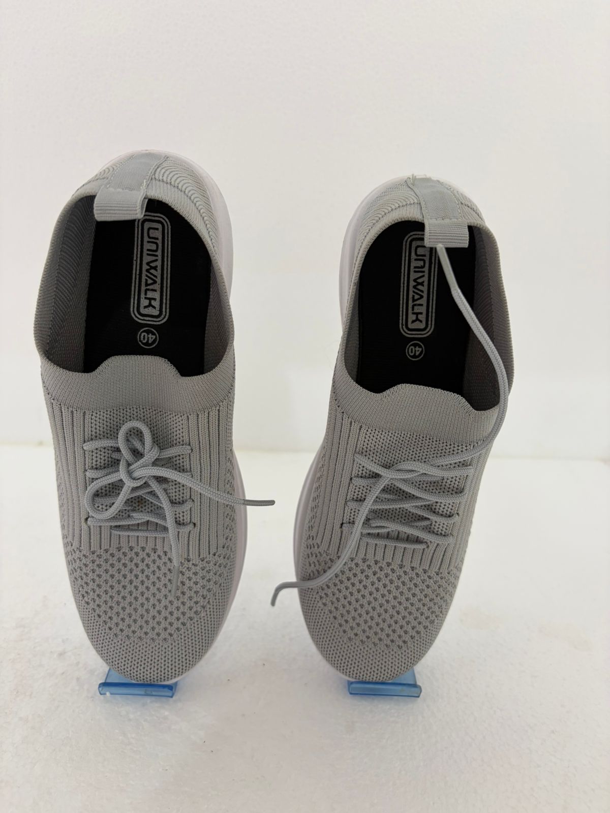 Uniwalk Girls Kids Grey Knit Lace Up Sneakers | Breathable School Sports Shoes | Cushioned Anti-Slip | Daily PT Wear
