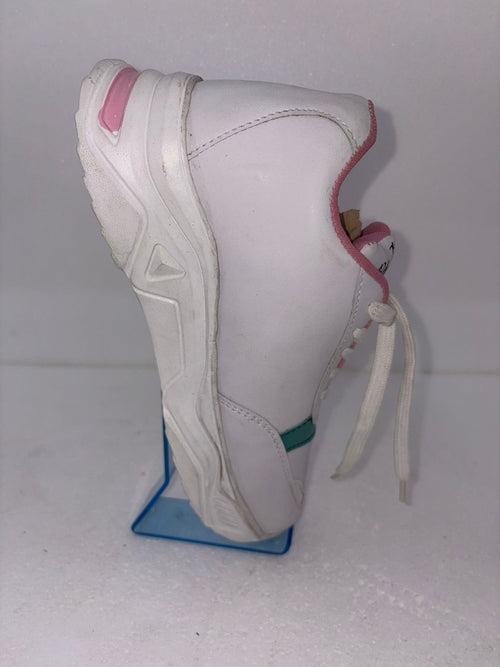 Bhadira Women's White Pink Teal Colour Block Sneakers | Lace Up Casual Sports Shoes | Cushioned | College Daily Gym Wear