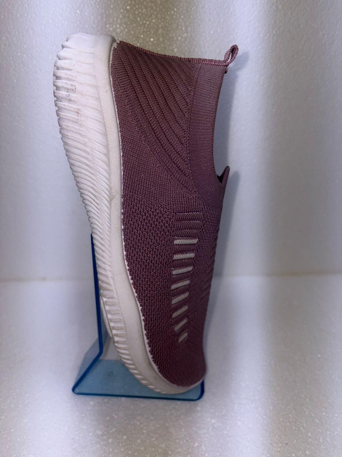 Vokline Women's Knit Slip On Sneakers | No Lace Breathable Walking Shoes | Purple Mauve | Lightweight Gym Daily Wear