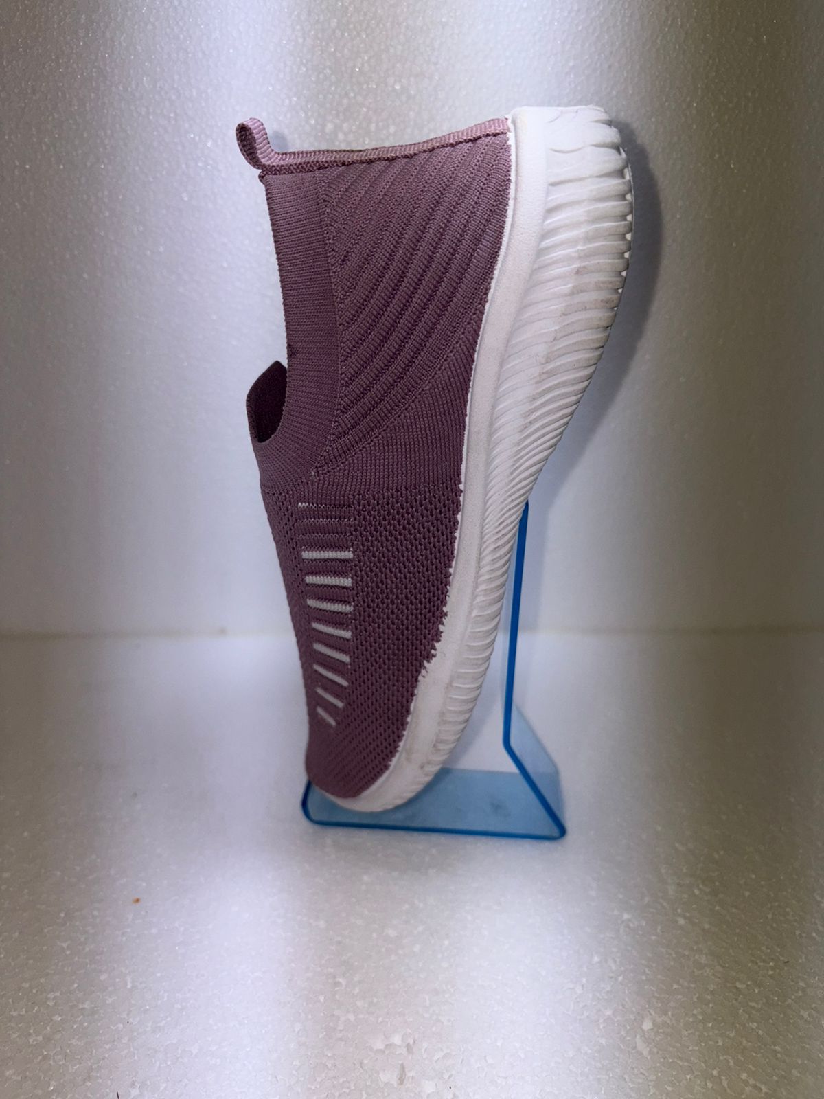 Vokline Women's Knit Slip On Sneakers | No Lace Breathable Walking Shoes | Purple Mauve | Lightweight Gym Daily Wear