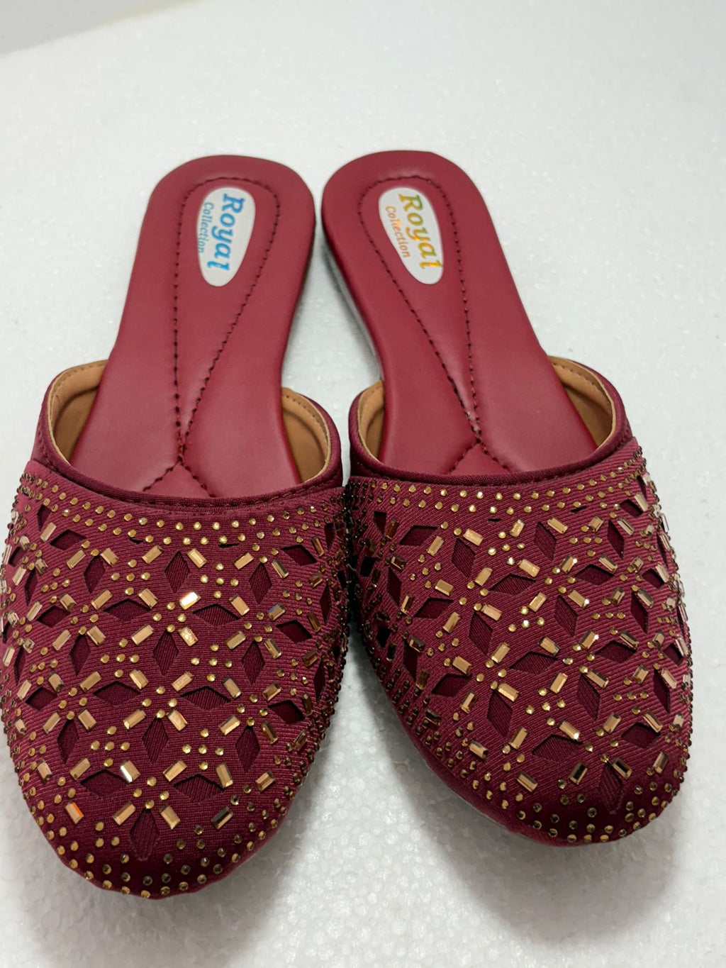 Women's Designer Maroon Slip-On Jutti | Festive & Wedding Wear Flats