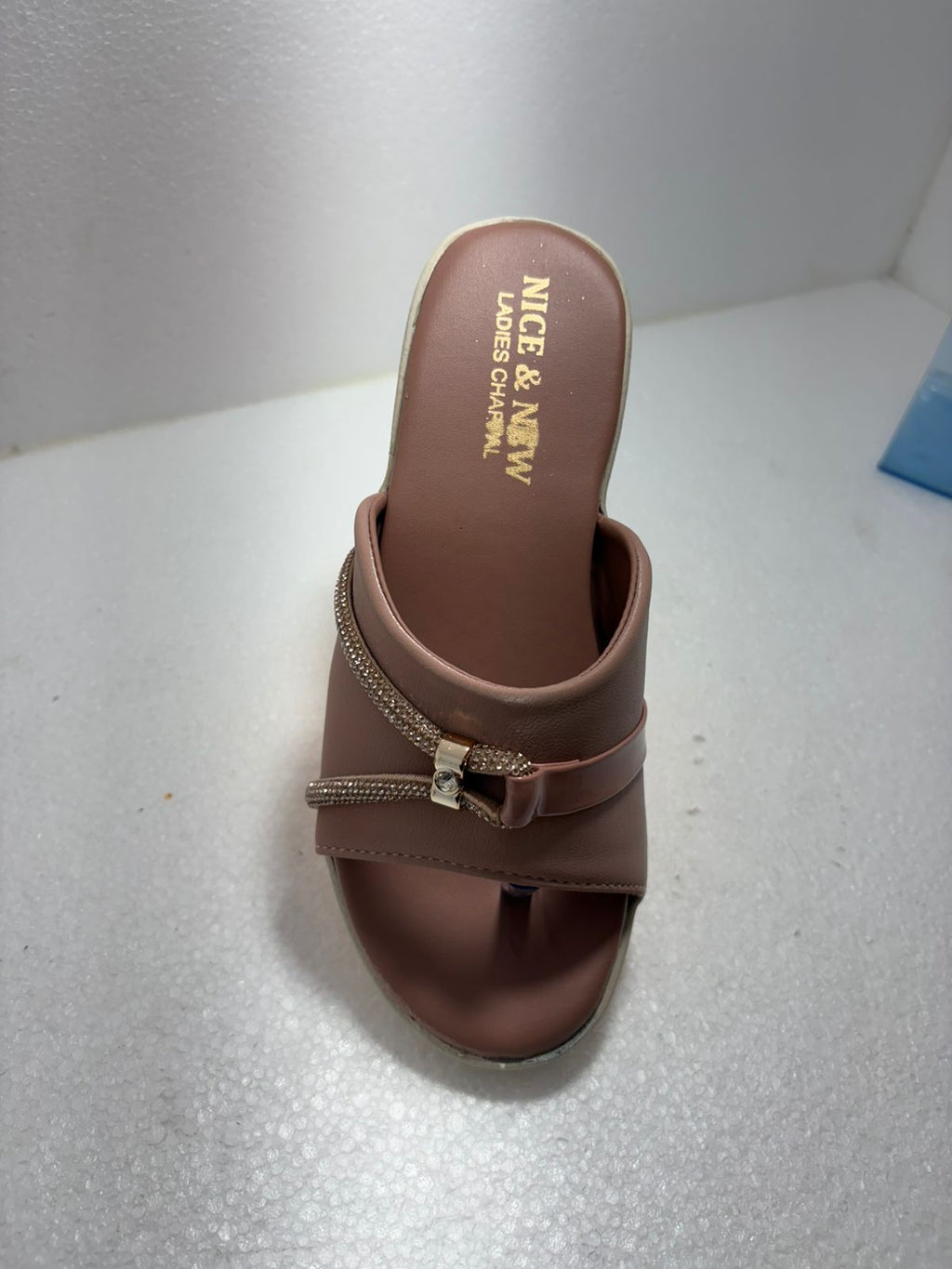 Women's Double Strap Diamond Rope Flat Sandal | Mauve Rose Brown Stone Knot Toe Ring Chappal | Office Casual Party Ethnic Wear