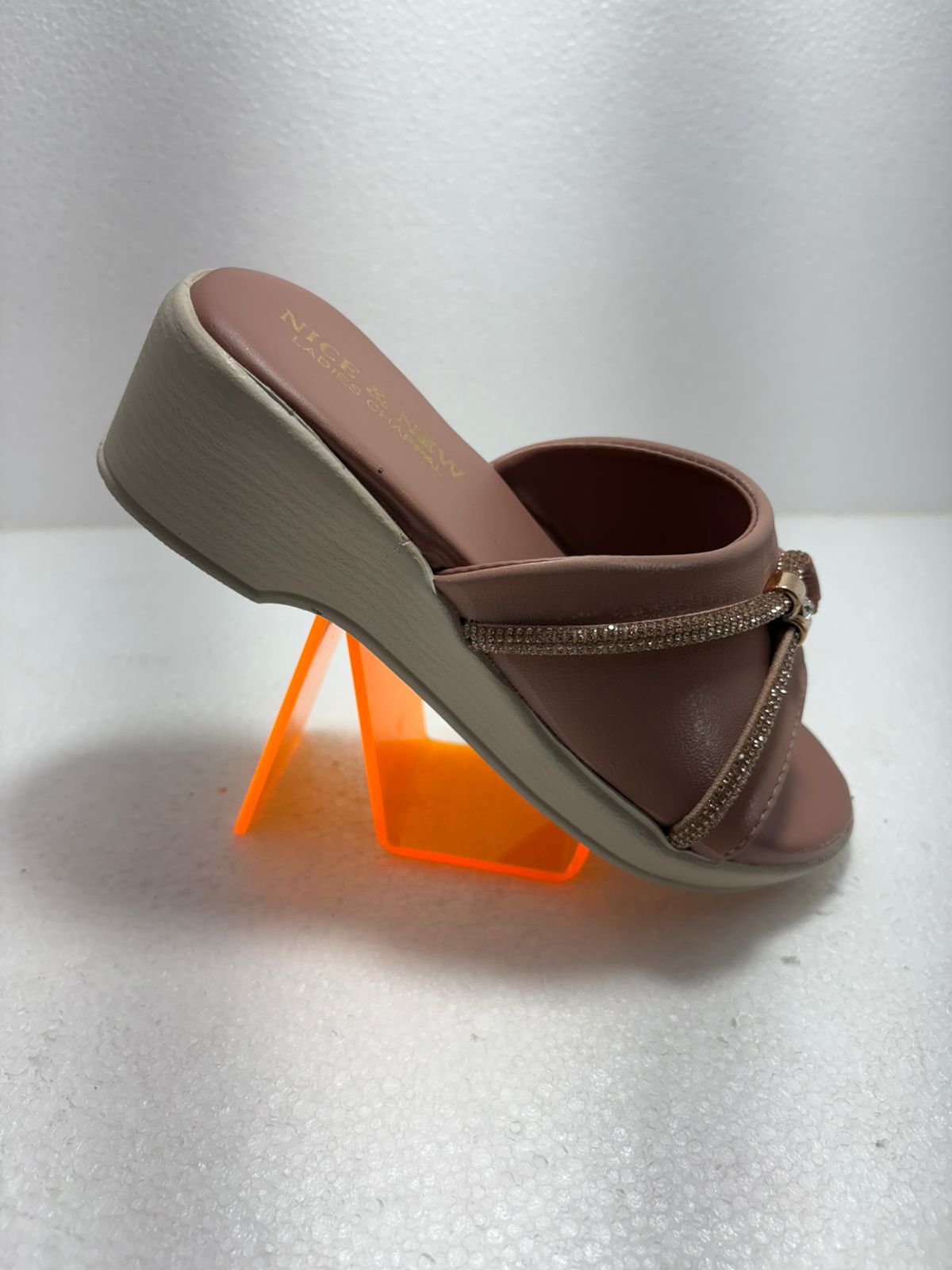 Women's Double Strap Diamond Rope Flat Sandal | Mauve Rose Brown Stone Knot Toe Ring Chappal | Office Casual Party Ethnic Wear