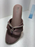 Women's Luxury Bow Flip Flops – Elegant Mauve Thong Sandals with Rhinestone Detail