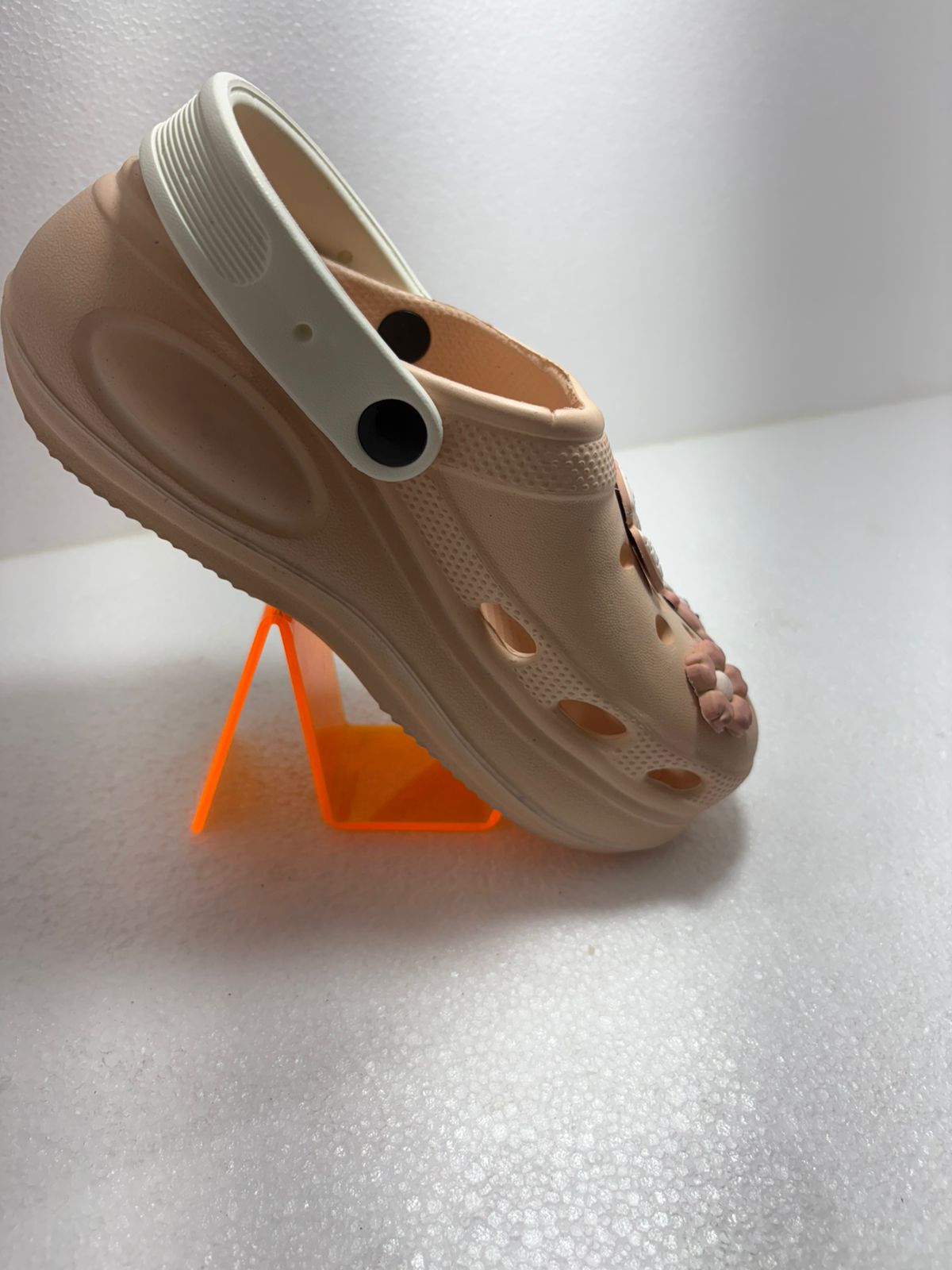 Chunky Summer Sandals for Women – Apricot Clogs Featuring Teddy Bear and Butterfly Charms