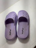 Women's Lavender Platform Slides - Ultra-Comfy Thick Sole Sandals with Textured Strap