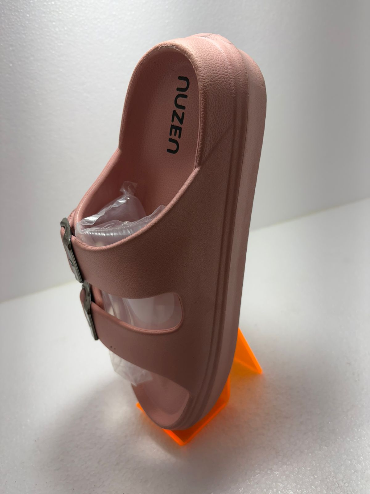 Women’s Pink Double Buckle Platform Slides – Adjustable Comfort Summer Sandals