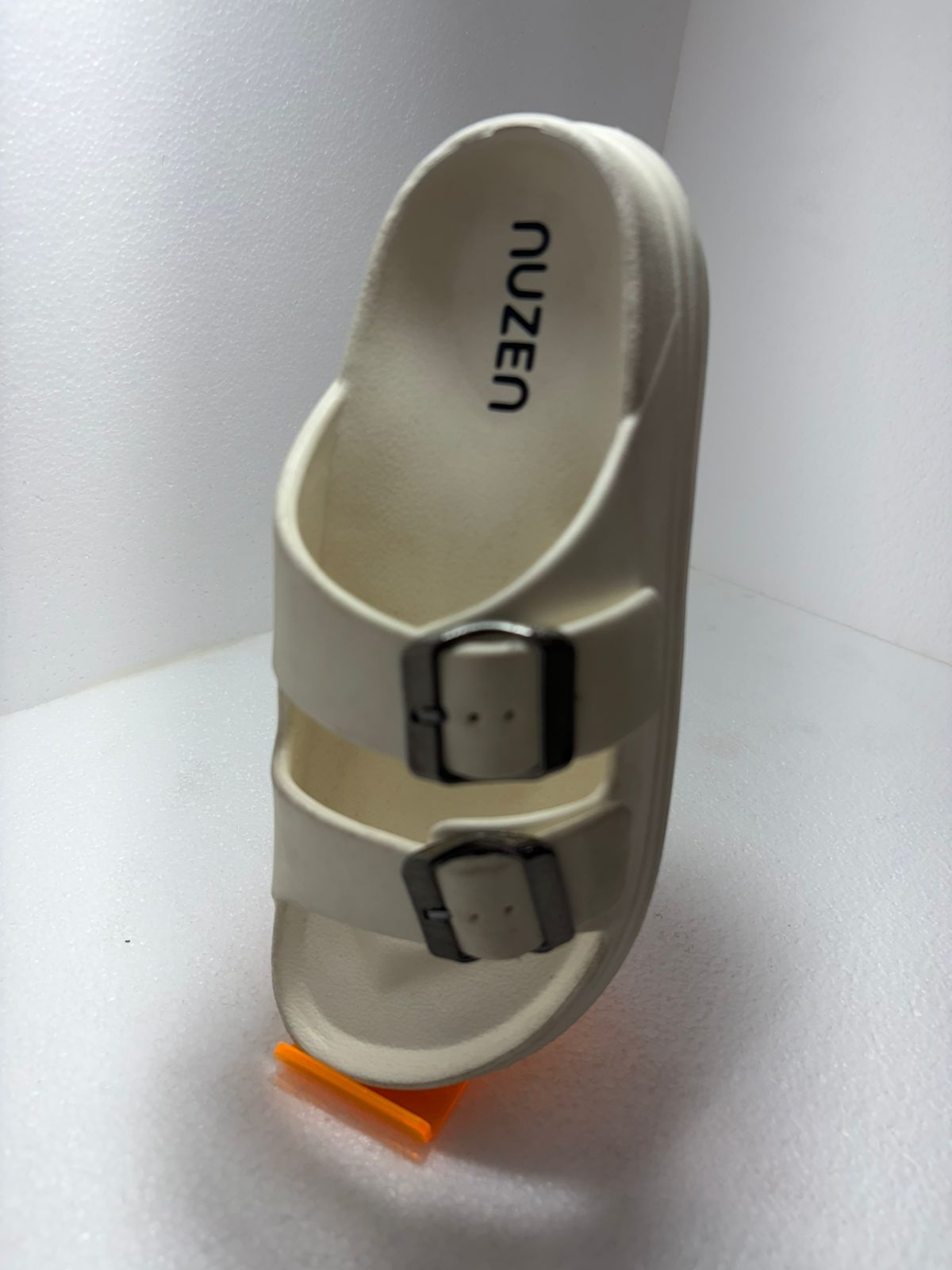 Women’s White Platform Slides – Stylish Double Buckle Summer Sandals with Thick Soles