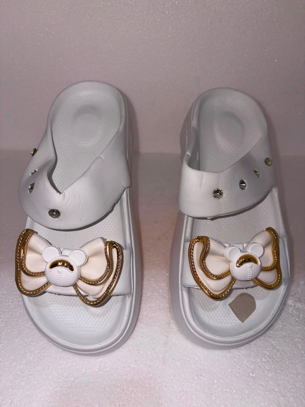 Women's Fashion Bow Embellished Platform Slide Slippers