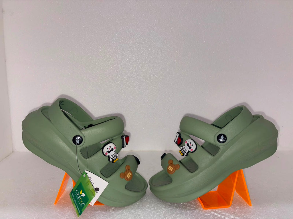 Stylish Green Charm Sandals for Women | Soft EVA Lightweight Casual Footwear