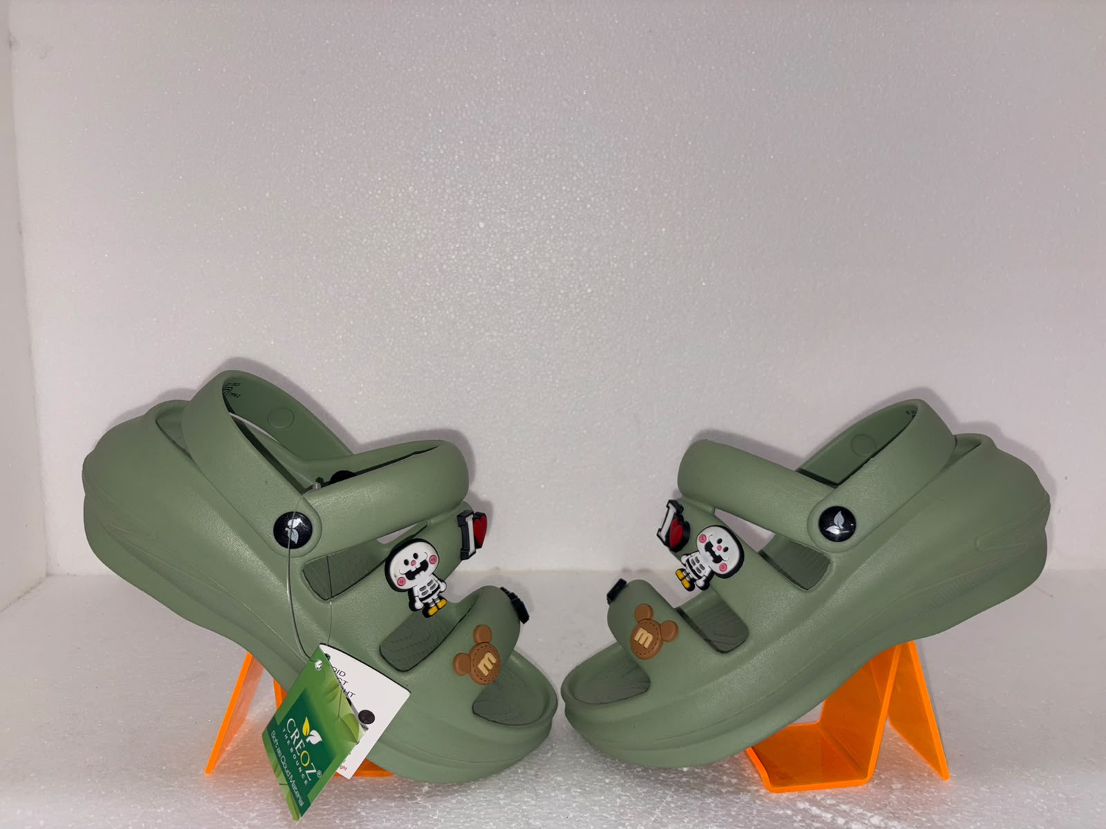 Stylish Green Charm Sandals for Women | Soft EVA Lightweight Casual Footwear