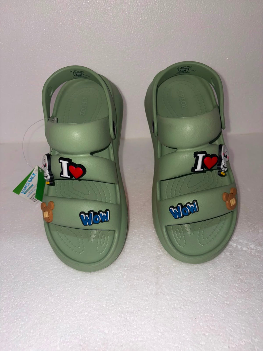 Stylish Green Charm Sandals for Women | Soft EVA Lightweight Casual Footwear