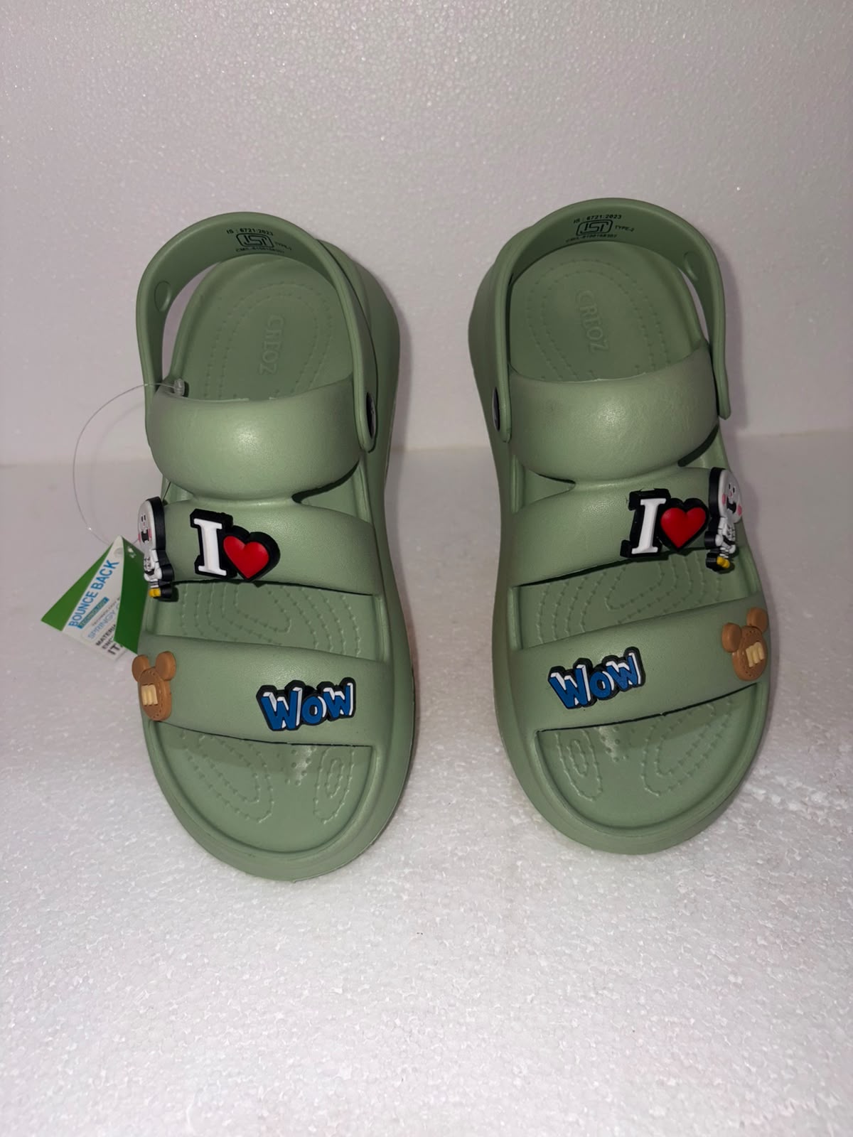 Stylish Green Charm Sandals for Women | Soft EVA Lightweight Casual Footwear