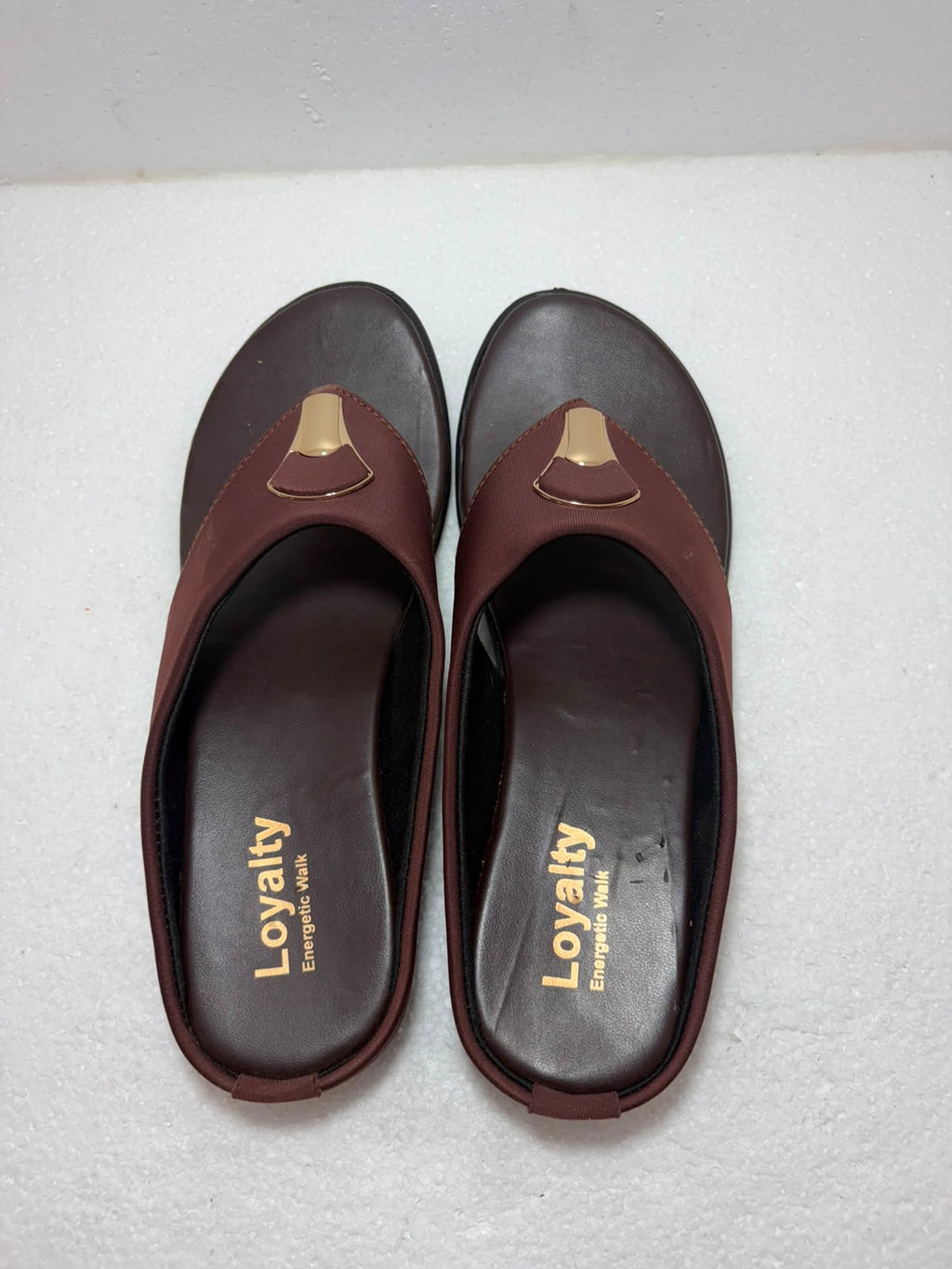 Stylish Women's Brown Wedges – Elegant "Loyalty" Design Sandals with Gold Accent for Daily & Office Wear