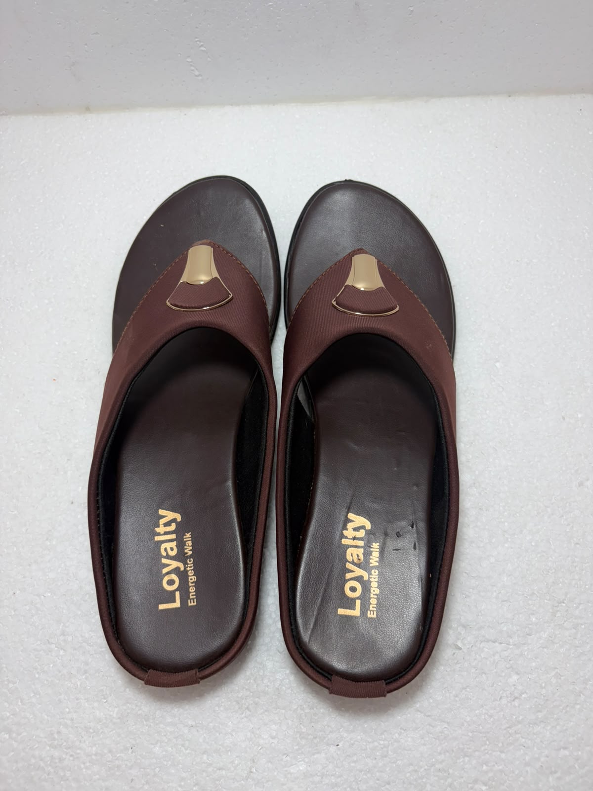 Stylish Women's Brown Wedges – Elegant "Loyalty" Design Sandals with Gold Accent for Daily & Office Wear