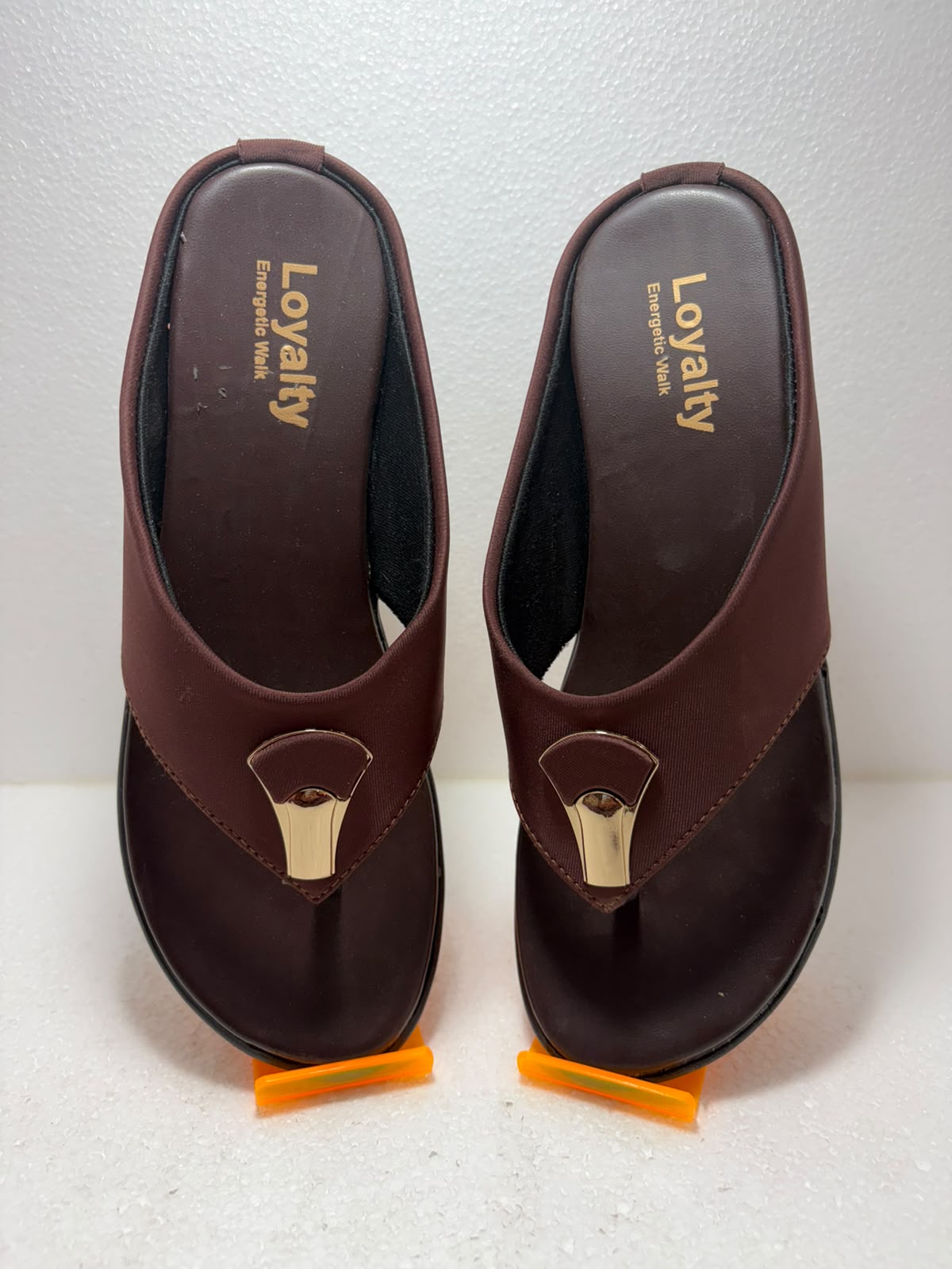 Stylish Women's Brown Wedges – Elegant "Loyalty" Design Sandals with Gold Accent for Daily & Office Wear