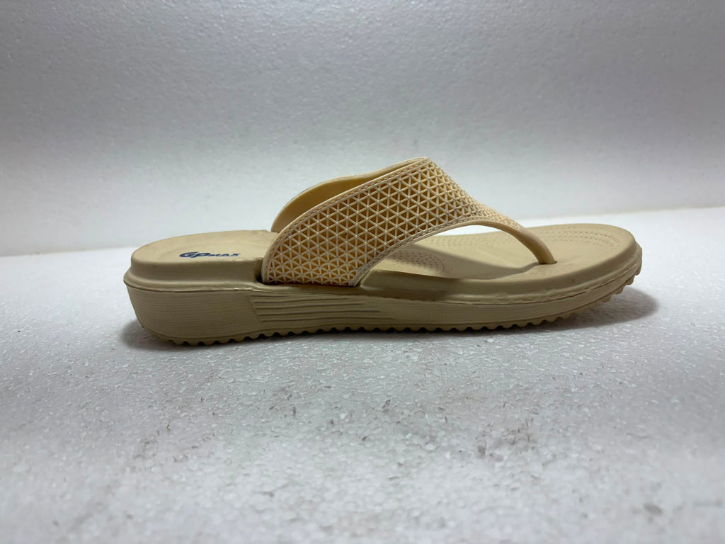 Women's Beige Lightweight Soft EVA Comfort Flip Flops | Casual Daily Wear Anti-Slip Slippers for Home & Outdoor