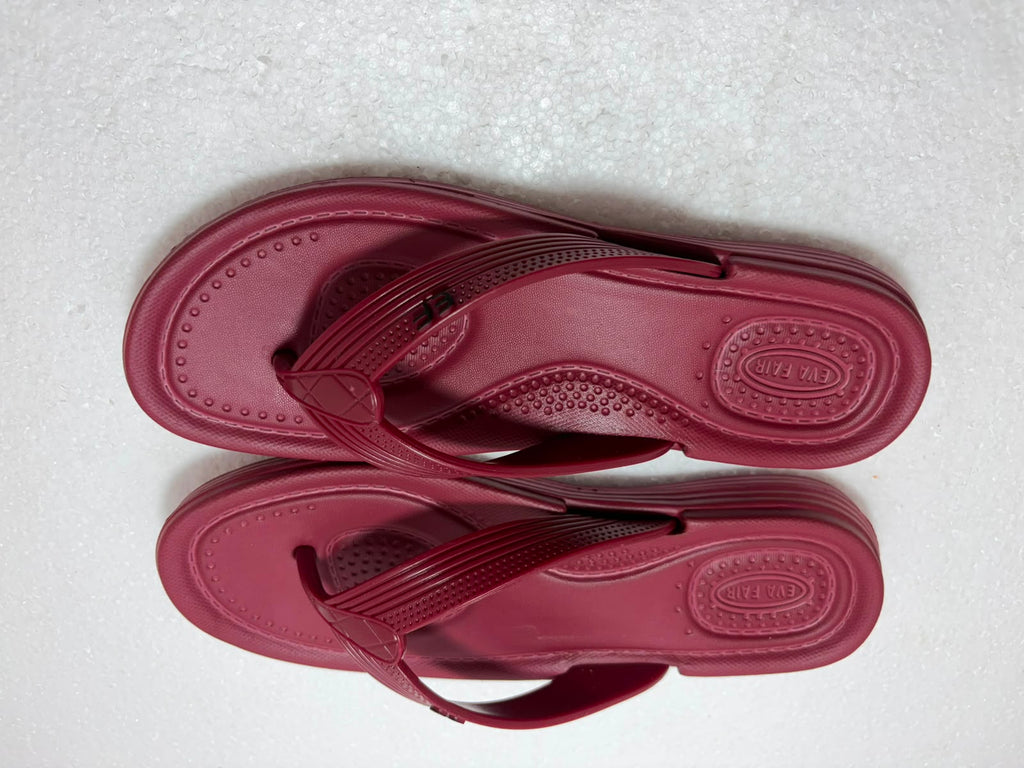 EVA FAIR Women’s Premium Comfort Flip-Flops – Solid Maroon Daily Wear Slippers