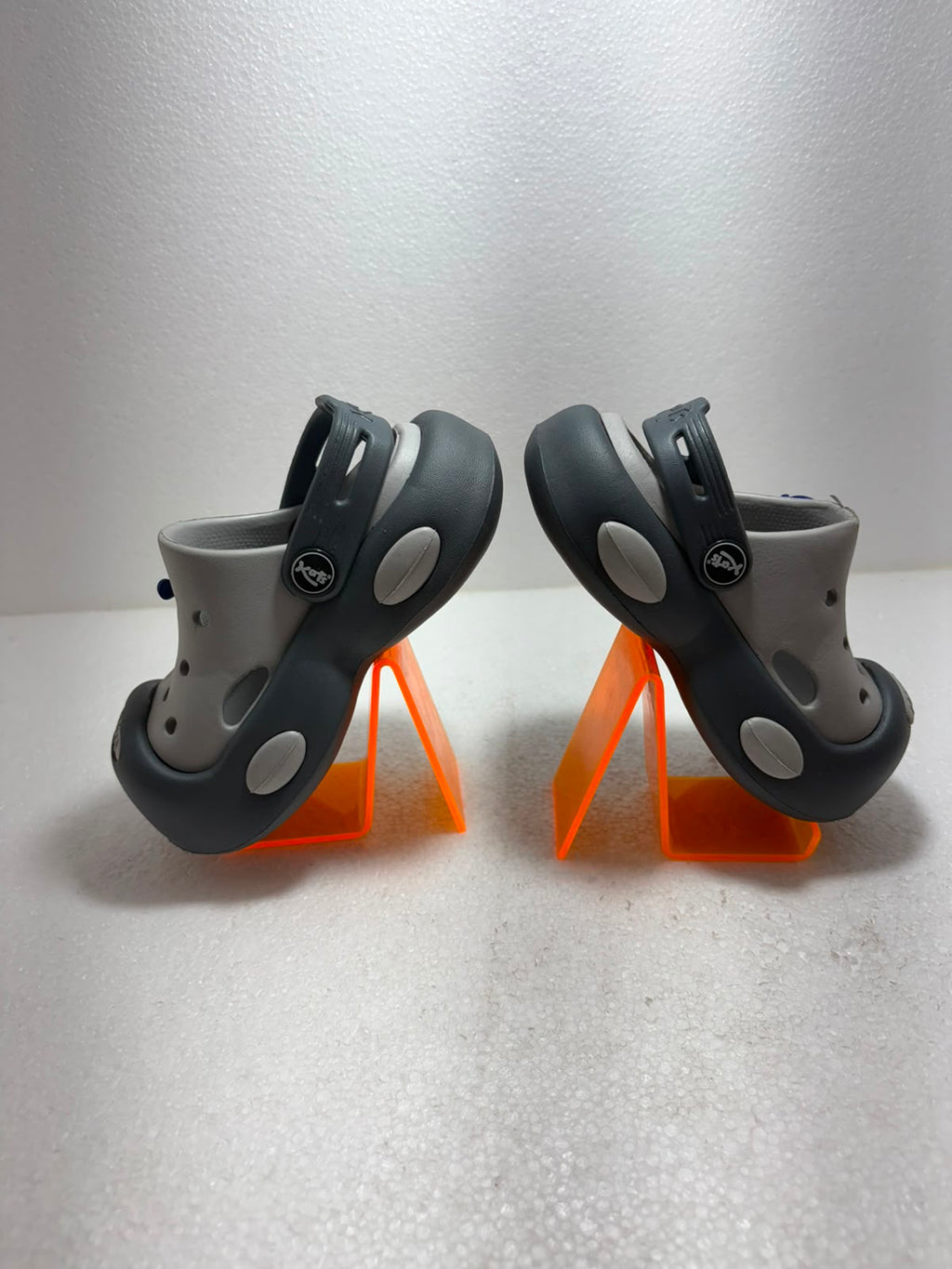 Kids Grey Cartoon Clogs for Boys & Girls | Lightweight EVA Slip-On Sandals with Back Strap | Comfortable Casual Footwear