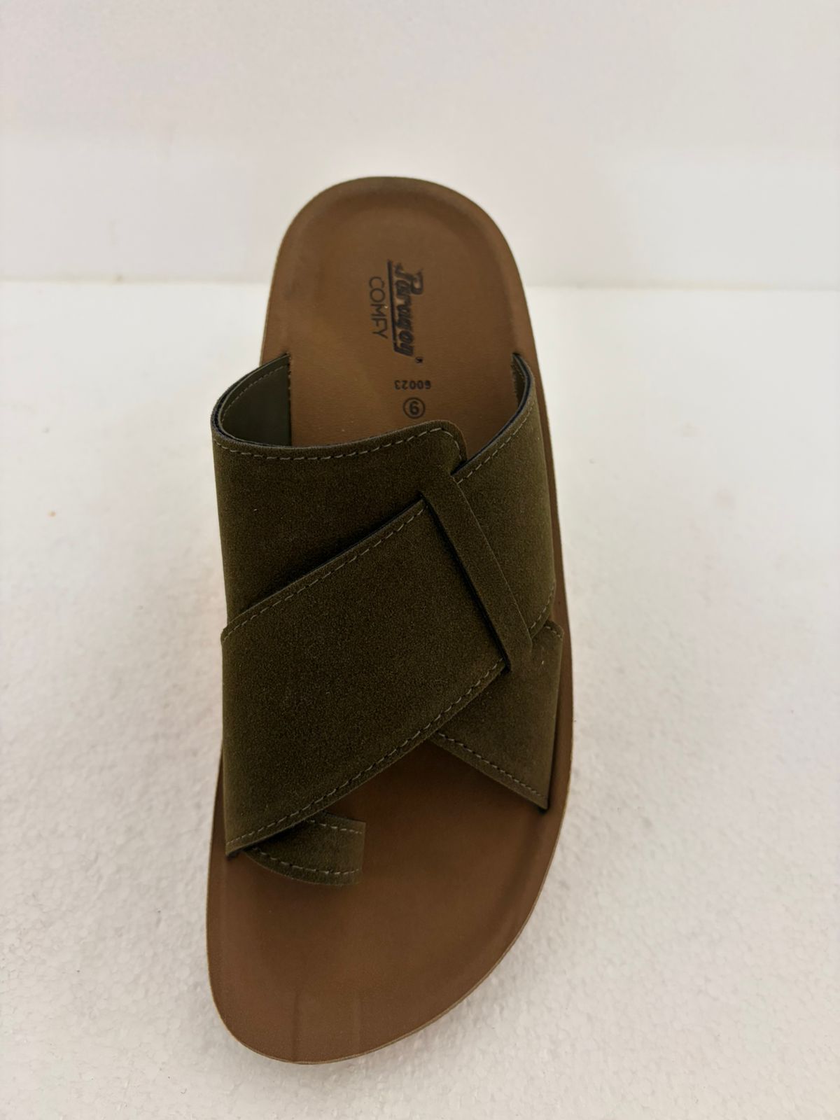 Men's Stylish Olive Green Cross Strap Comfort Slides | Casual Daily Wear Lightweight Slippers for Men