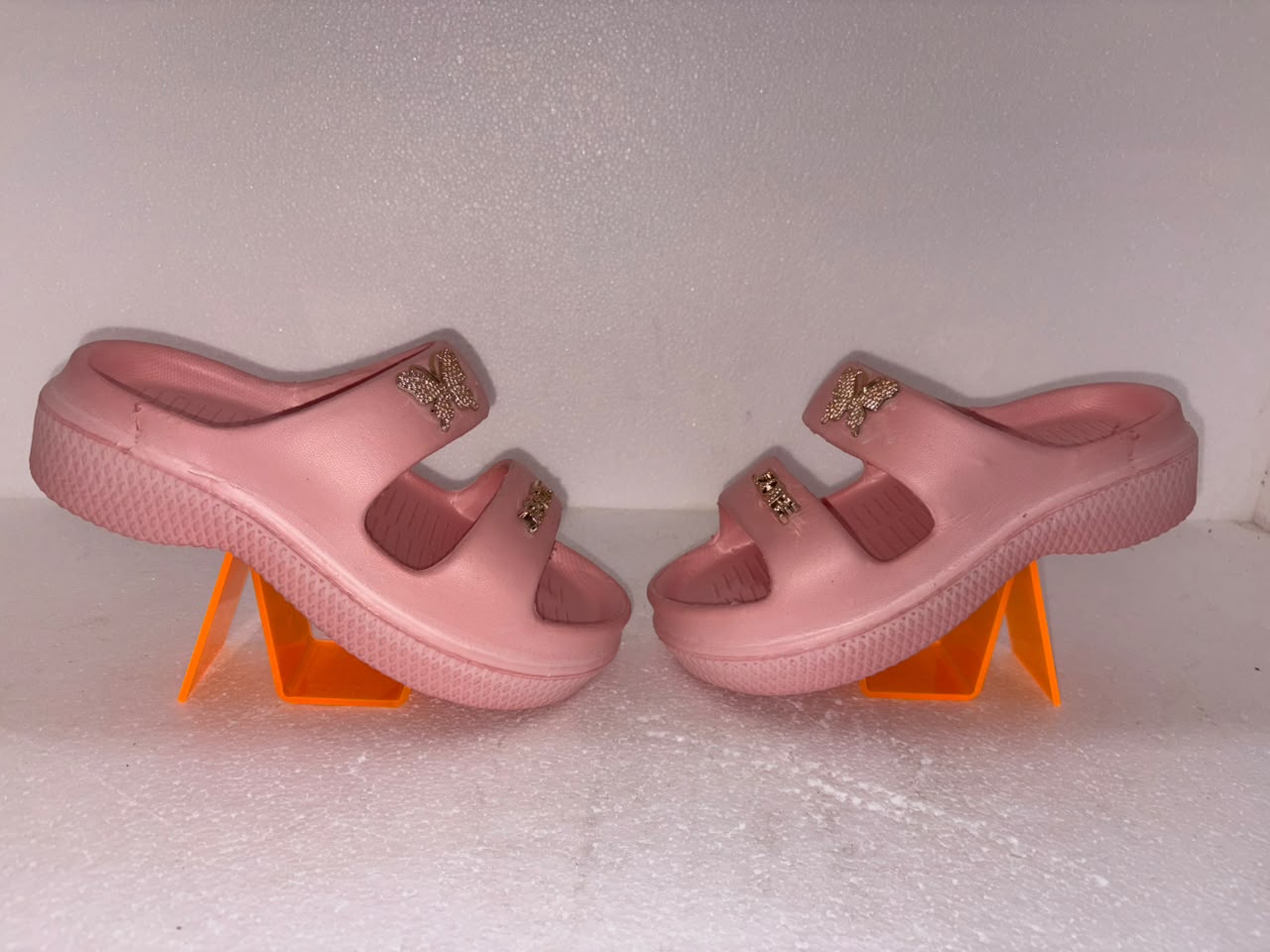 Women’s Pink EVA Soft Comfort Slides with Butterfly Charm & LOVE Design | Lightweight Bathroom & Casual Slippers