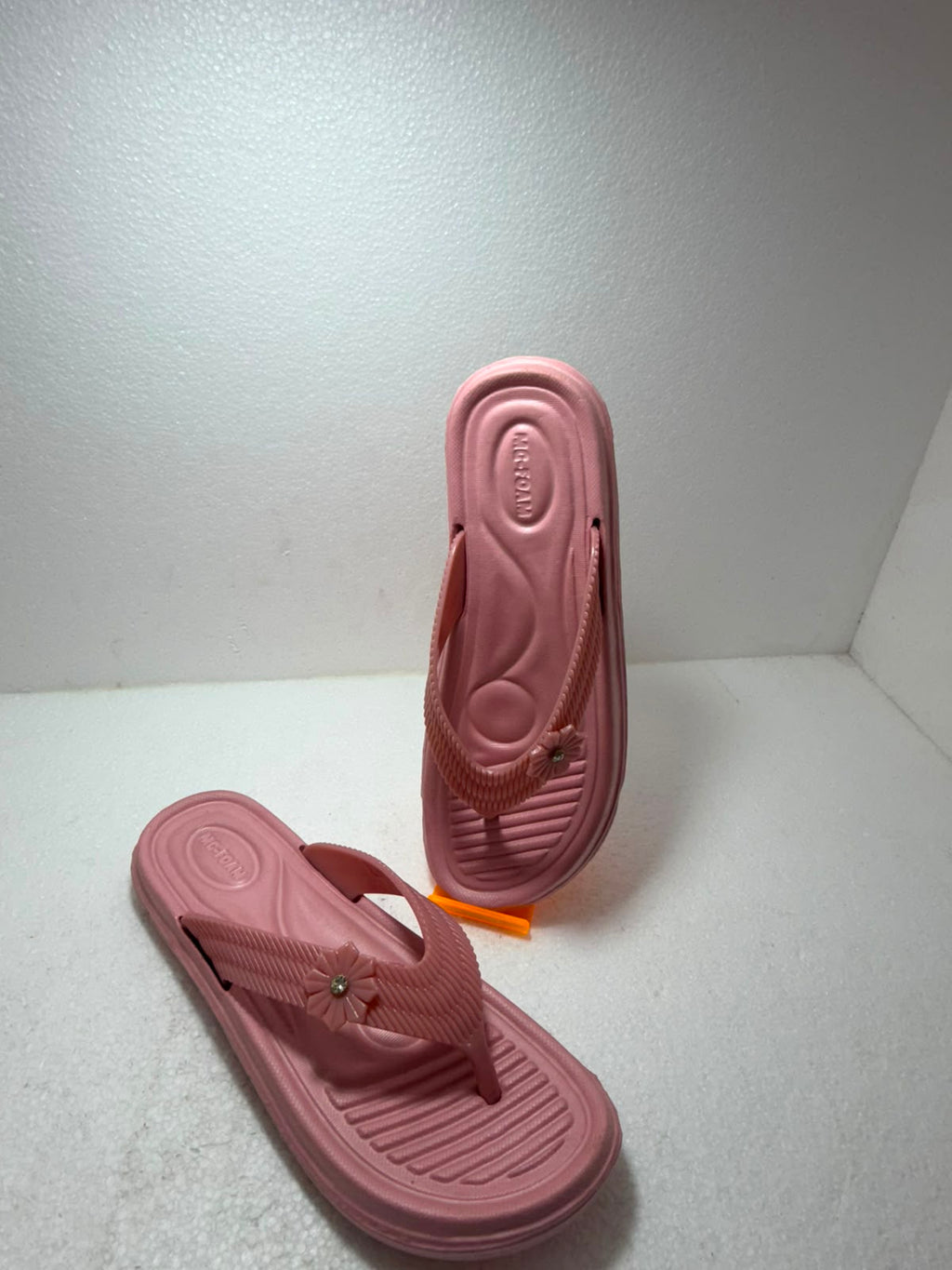 Women’s Soft Platform Flip Flops | Stylish Pink Flower Design Slippers | Lightweight Anti-Skid Daily Wear Comfort Sandals