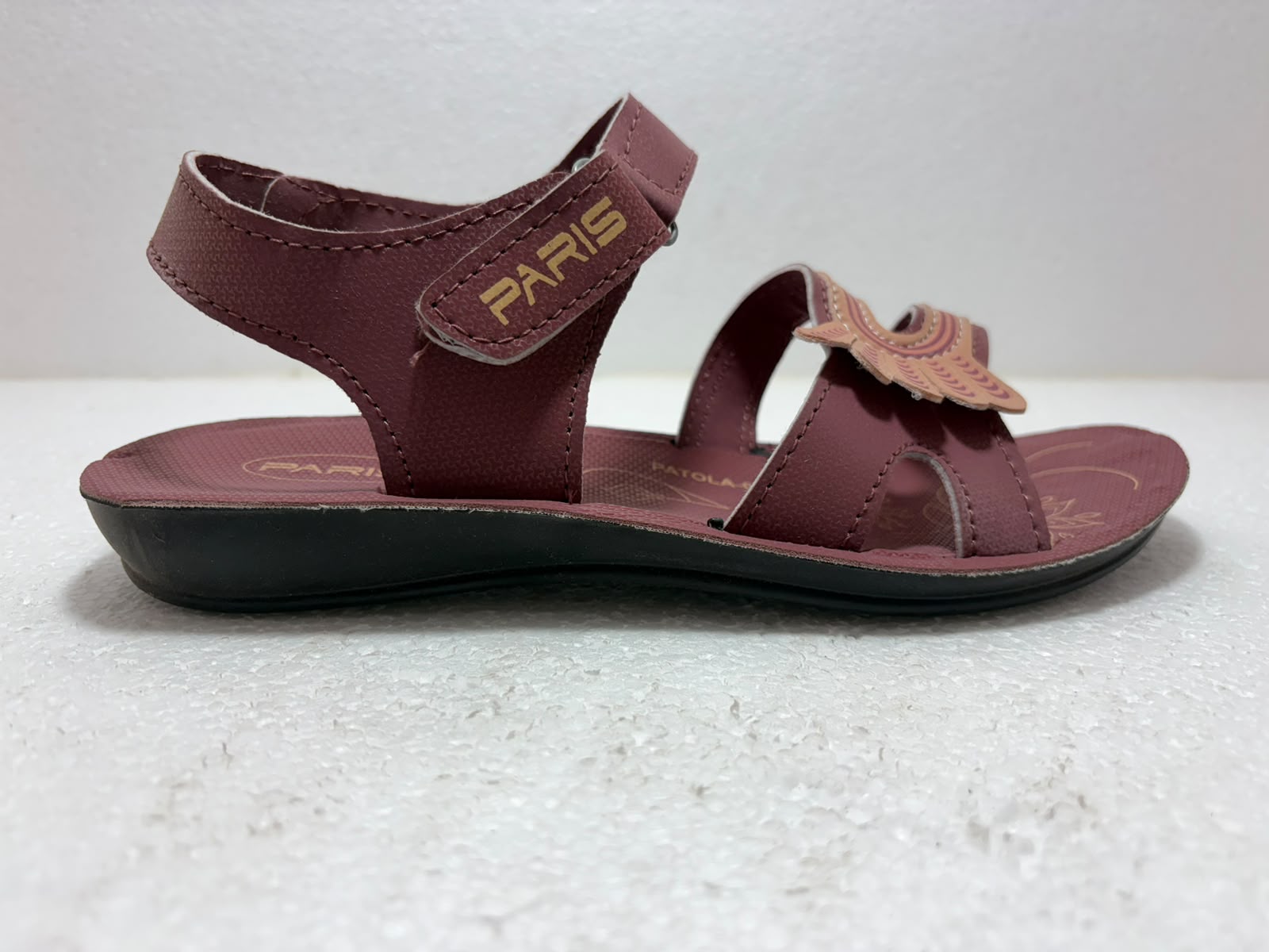 Women’s Stylish Maroon Comfort Sandals | Soft Cushioned Daily Wear Sandals with Adjustable Velcro Strap | Lightweight Anti-Skid Footwear