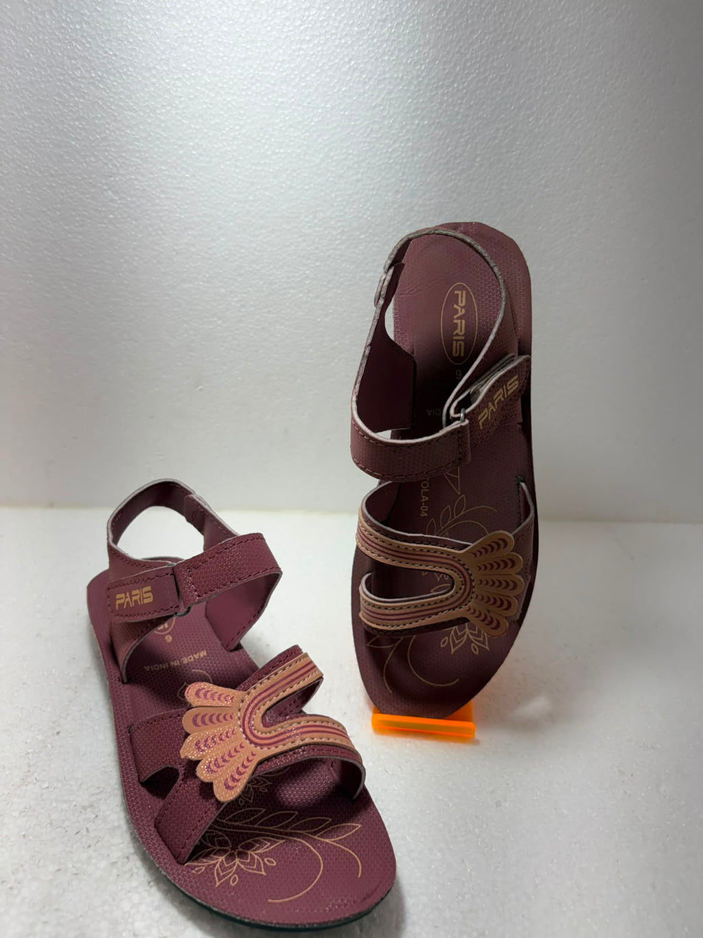 Women’s Stylish Maroon Comfort Sandals | Soft Cushioned Daily Wear Sandals with Adjustable Velcro Strap | Lightweight Anti-Skid Footwear