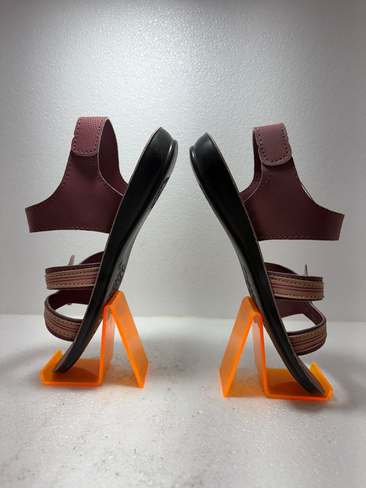 Women’s Stylish Maroon Comfort Sandals | Soft Cushioned Daily Wear Sandals with Adjustable Velcro Strap | Lightweight Anti-Skid Footwear
