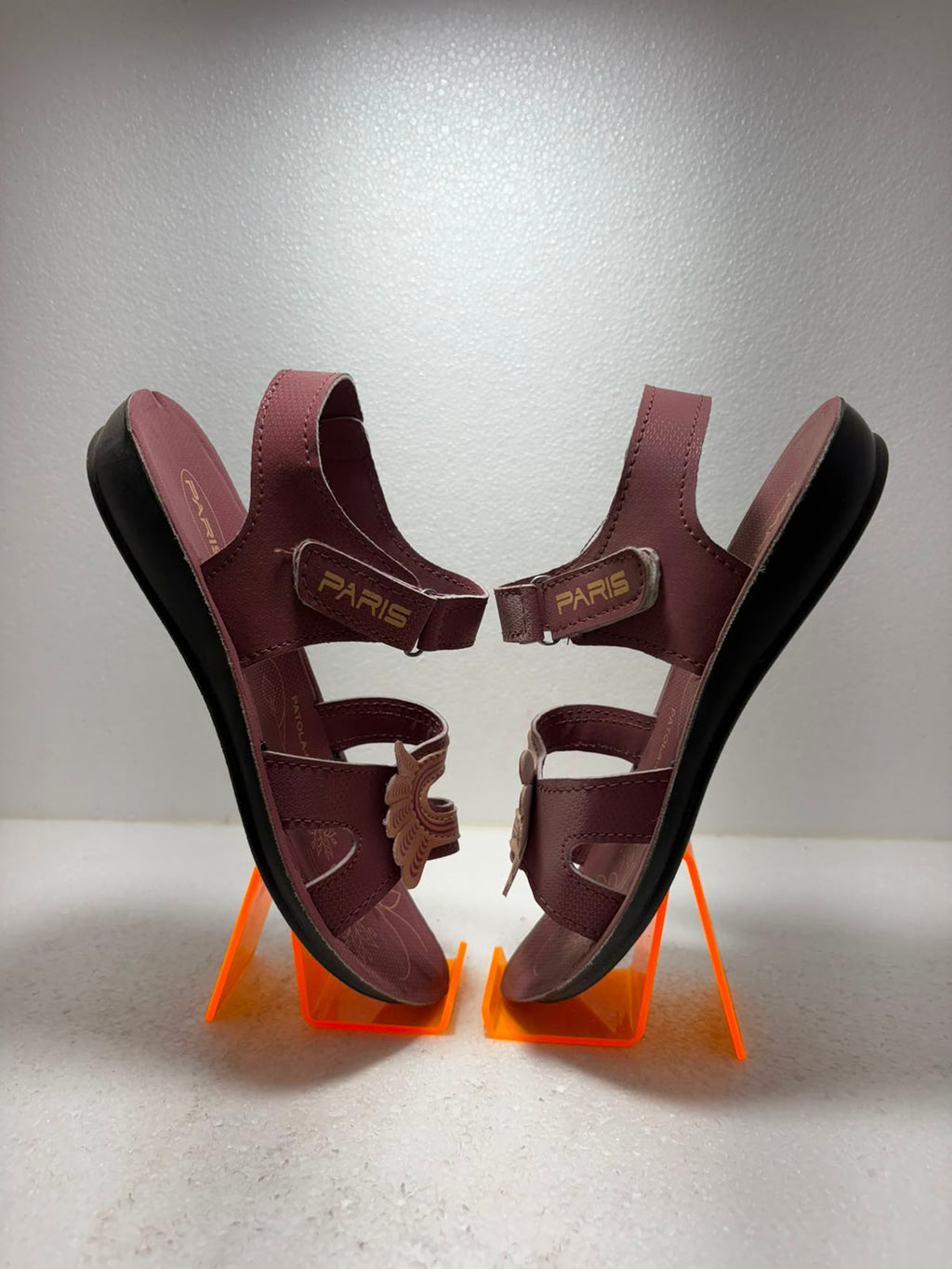 Women’s Stylish Maroon Comfort Sandals | Soft Cushioned Daily Wear Sandals with Adjustable Velcro Strap | Lightweight Anti-Skid Footwear