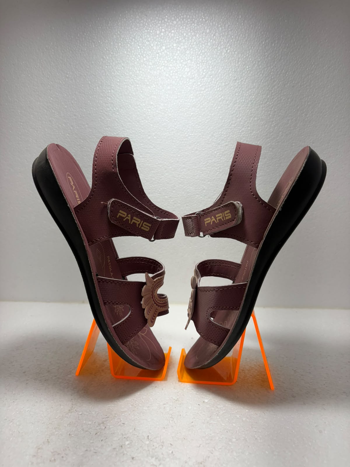 Women’s Stylish Maroon Comfort Sandals | Soft Cushioned Daily Wear Sandals with Adjustable Velcro Strap | Lightweight Anti-Skid Footwear